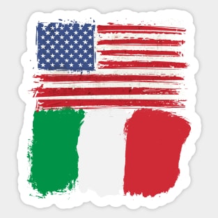 USA and Italian flag Sticker